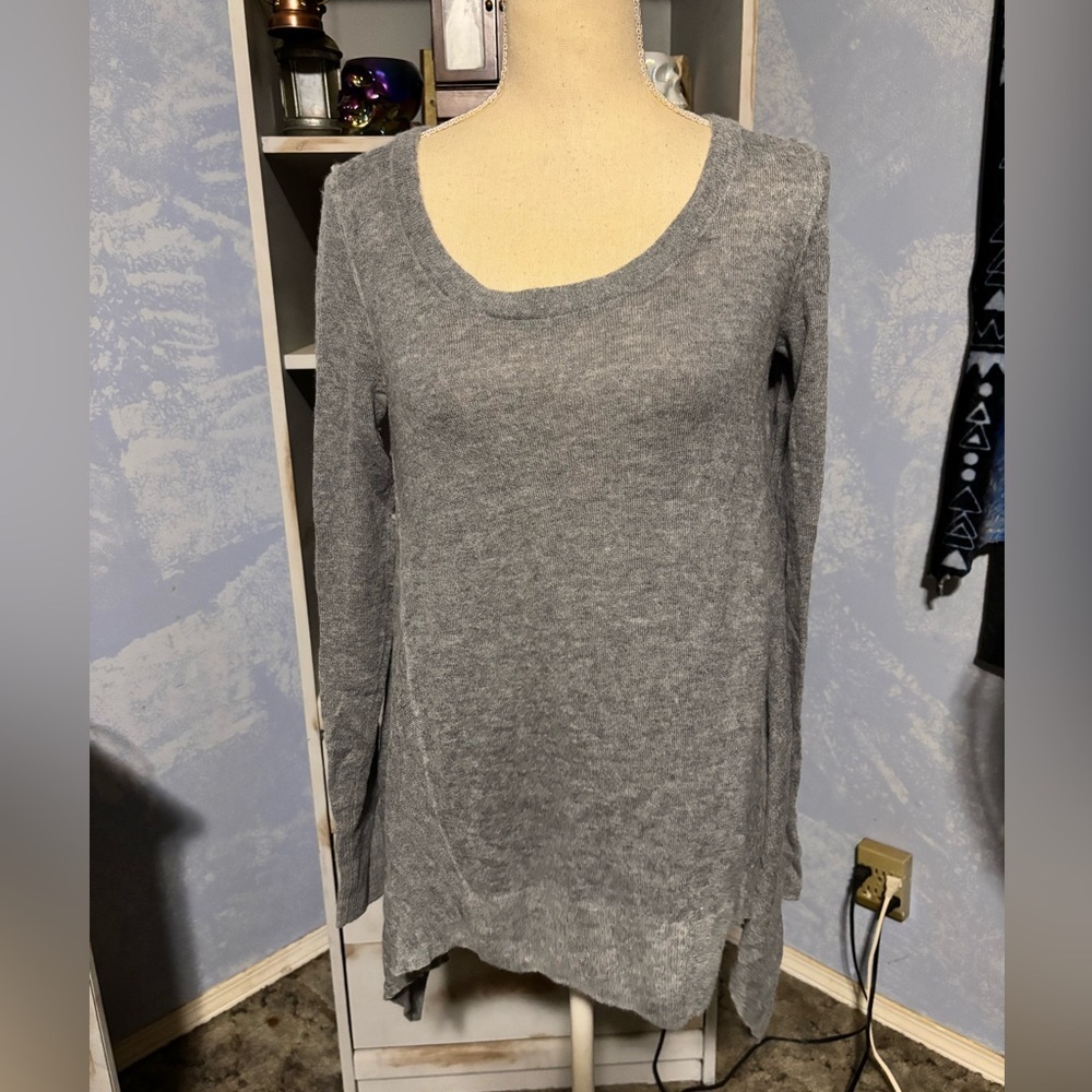 Club Monaco Charcoal Asymmetrical Hem Tunic medium #wool #business casual - Picture 2 of 10